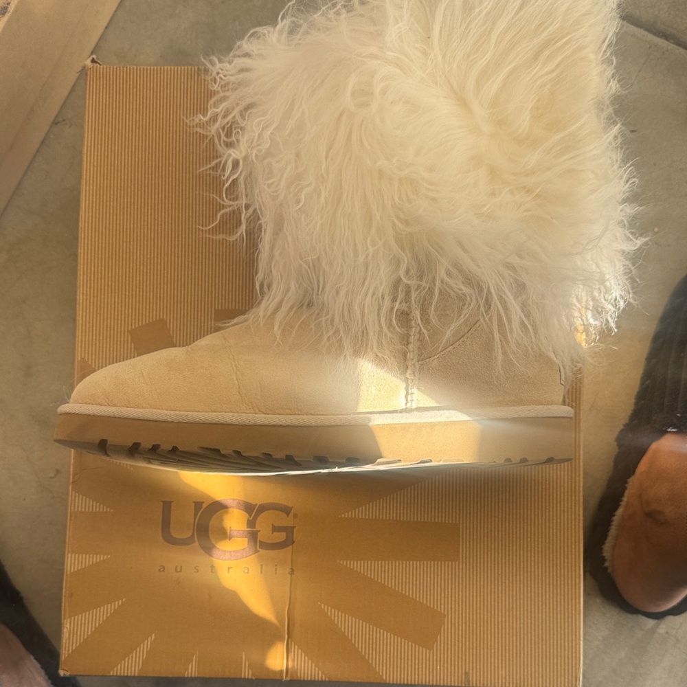 UGG Cream Fluffy Boots